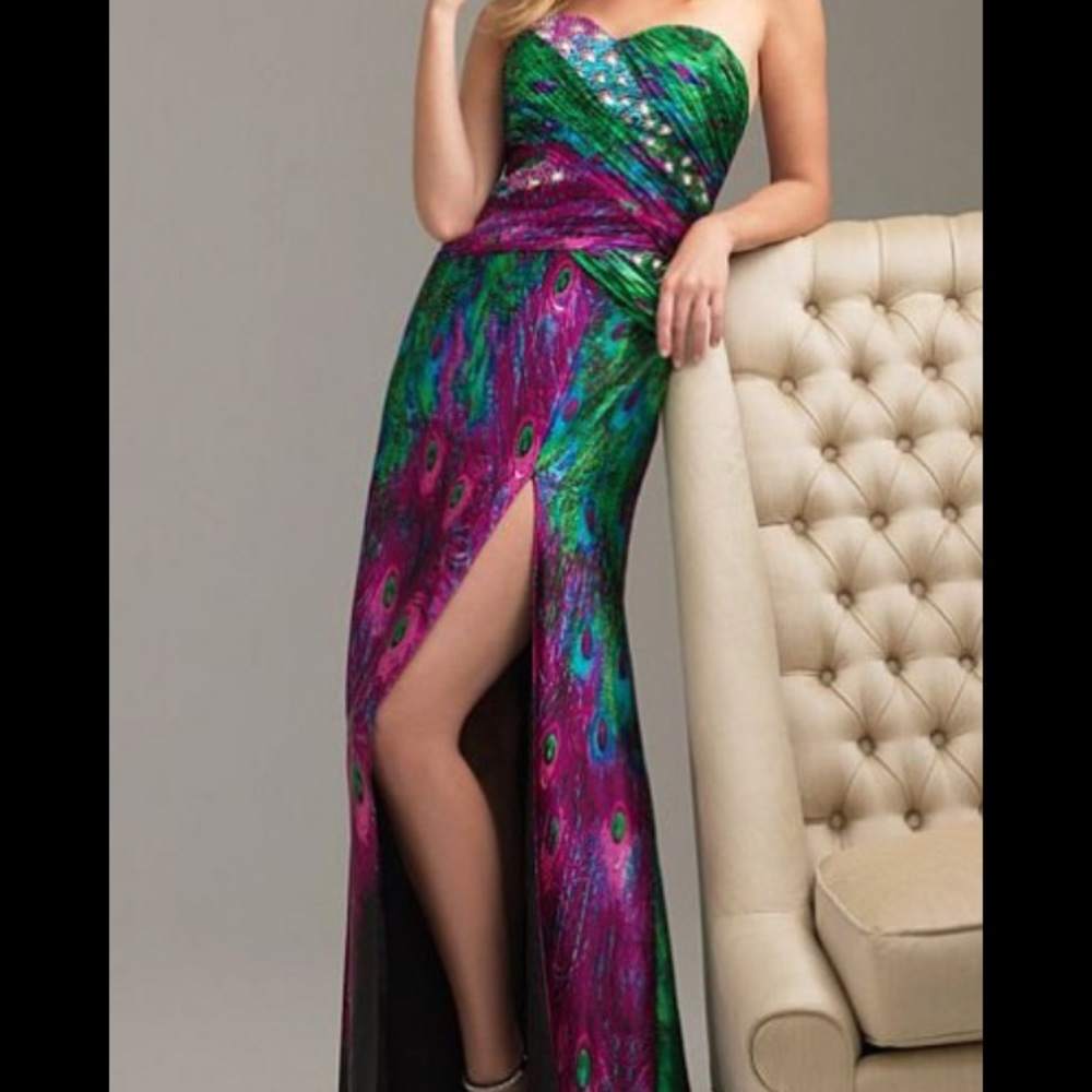 Nightmoves Peacock Prom Formal Homecoming Dress 2